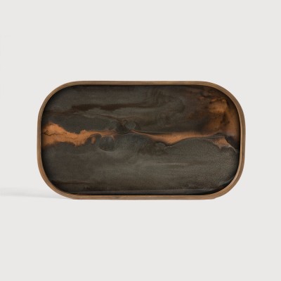 Bronze Organic glass valet tray - rectangular - L