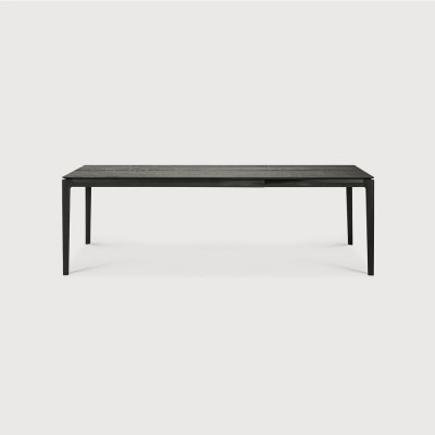 Oak Bok black extendable dining table - varnished -...