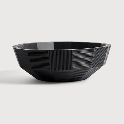 Black Striped bowl - mahogany