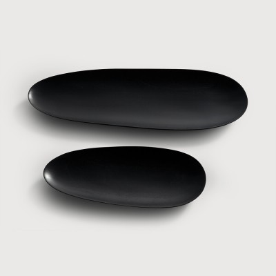 Black Thin Oval boards - mahogany - set of 2
