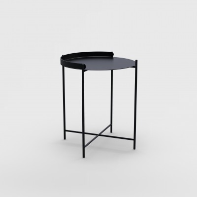 EDGE TRAY TABLE BLACK Ø46 cm