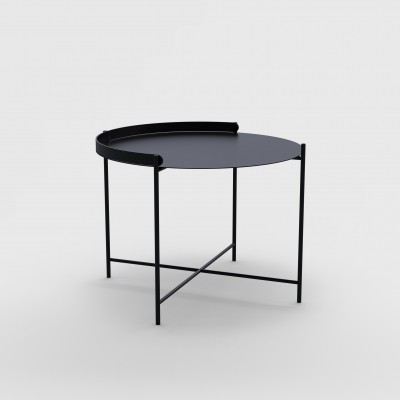 EDGE TRAY TABLE BLACK Ø62 cm