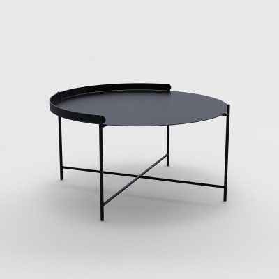 EDGE TRAY TABLE BLACK Ø76 cm