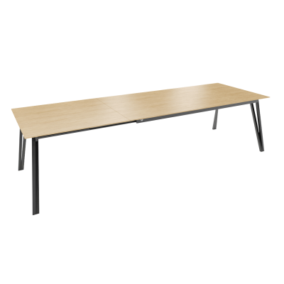 TABLE BREST 100x180/280 cm CHENE MASSIF + METAL