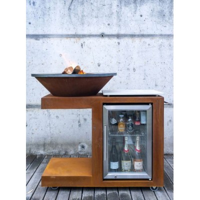 PLANCHA MODULEO 980 ACIER CORTEN AVEC FRIGO