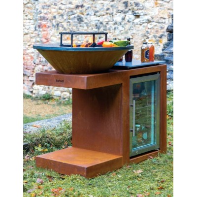 PLANCHA MODULEO 825 ACIER CORTEN AVEC FRIGO