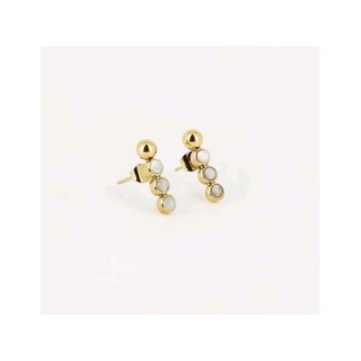BOUCLES D OREILLES-EARRING - DORENACRE-PERLE - GOLD SHELL...