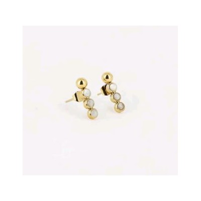 BOUCLES D OREILLES-EARRING - DORENACRE-PERLE - GOLD SHELL...