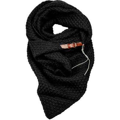 ECHARPE TRICOT TRIANGLE NOIR