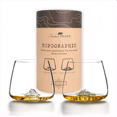 SET DE 2 VERRES TOPOGRAPHIC : FUJI & DENALI