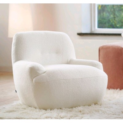 FAUTEUIL UMA SWIVEL TISSU 2 POODLE 1 CREAM