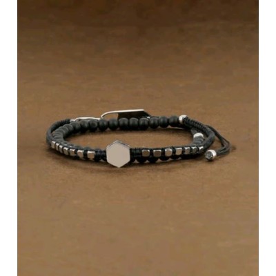 BRACELET MULTI ACIER NOIR 2 RANGS