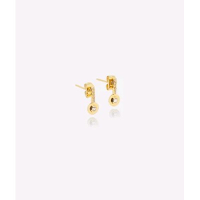 BOUCLES D OREILLES-EARRING - PUCE-STUD - zirconium