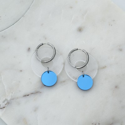 BOUCLES D'ORELLES BALI BLEU