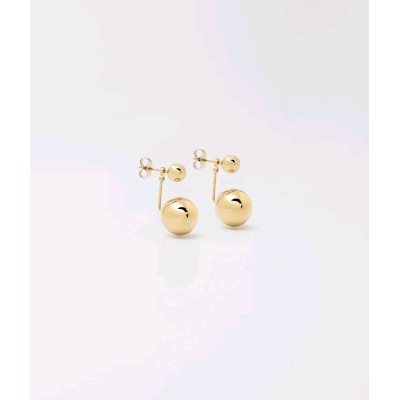 BOUCLE D OREILLE MEDIUM–ACIER DORE–L:22 6+8mm