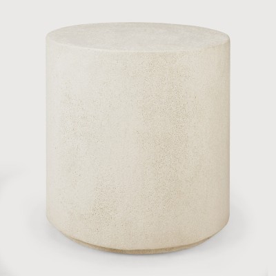 Elements side table - Microcement - Off White - round