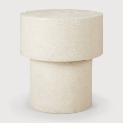 Elements side table - Microcement - Off White - mushroom...