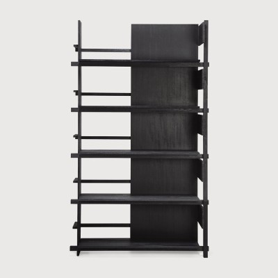 Abstract rack - varnished teak - black