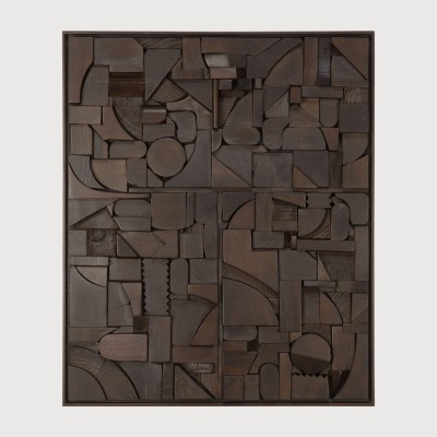 BRICKS WALL ART DARK BROWN 60X50CM