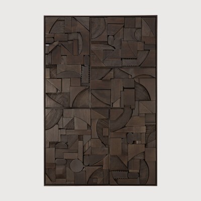 BRICKS WALL ART DARK BROWN 60X90CM