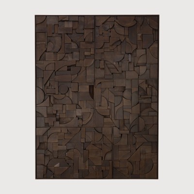 BRICKS WALL ART DARK BROWN 120X90CM