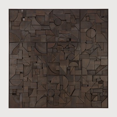 BRICKS WALL ART DARK BROWN 100X100CM