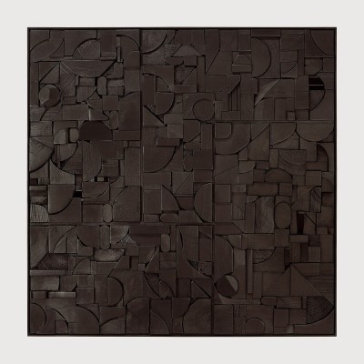 BRICKS WALL ART BLACK 100X100CM