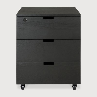 Billy drawer unit - varnished oak - black - 3 drawers -...