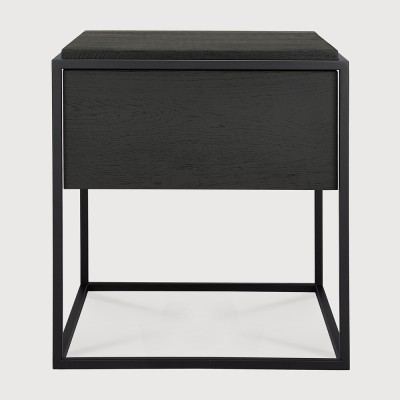 Monolit bedside table - varnished oak - black - black...