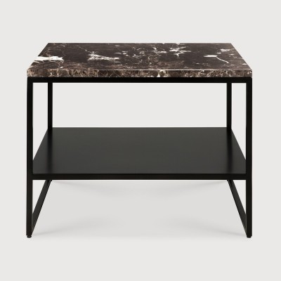 Stone side table - marble - Dark Emperador - rectangular