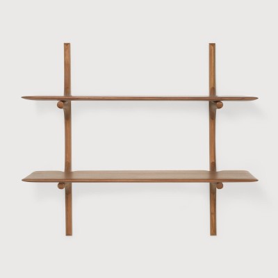 PI wall shelf - varnished mahogany - 2 shelves