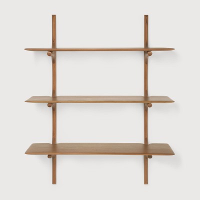 PI wall shelf - varnished mahogany - 3 shelves