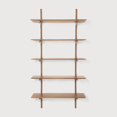 PI wall shelf - varnished mahogany - 5 shelves