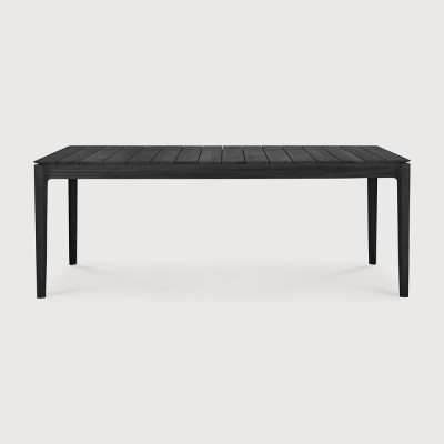 Bok outdoor dining table - varnished teak - black -...