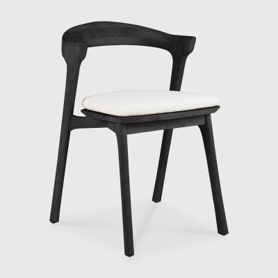 Bok outdoor dining chair - varnished teak - black - Off...