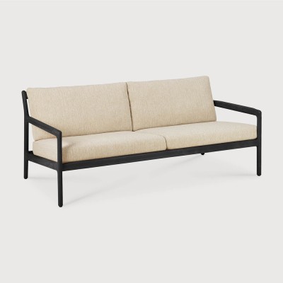 Jack outdoor sofa - varnished teak - black - Natural...