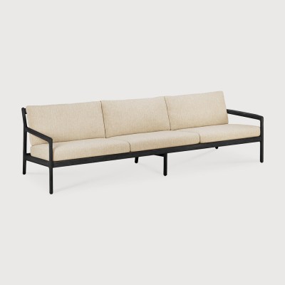 Jack outdoor sofa - varnished teak - black - Natural...