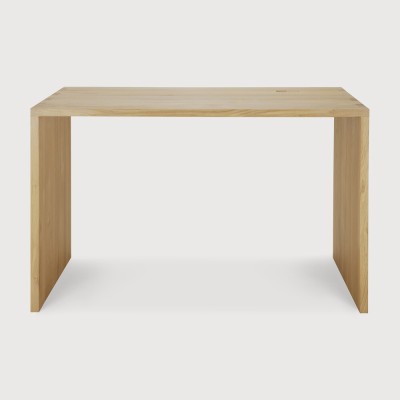 U desk - varnished oak - rectangular - with cable management