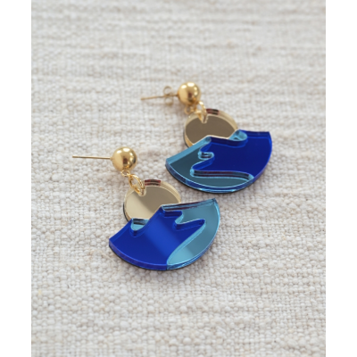 BOUCLES D'OREILLES OCEAN PLEXI BLEU