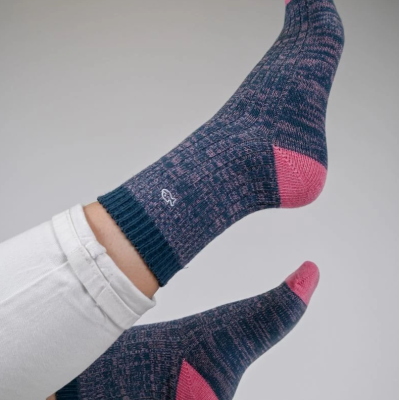 CHAUSSETTES CLUB EN COTON - BLEU-ROSE