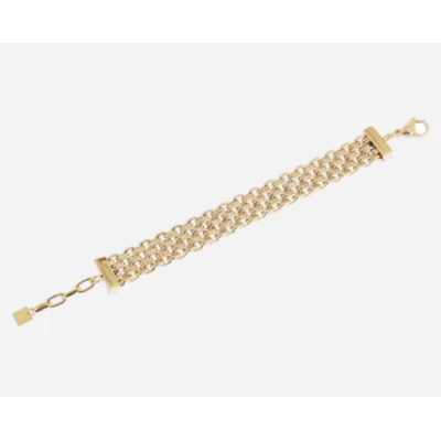 BRACELET–MAILLON-ACIER DORE