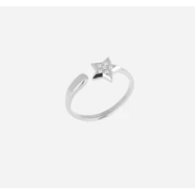 BAGUE–LARGE–ACIER–Zirconium Sertis–reglable