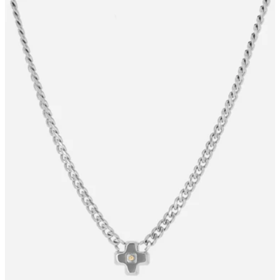 COLLIER–COURT–ACIER–38+5cm