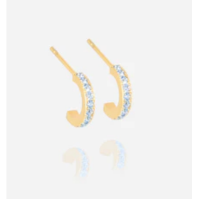 BOUCLE D OREILLE–Winnie–ACIER DORE–Zirconium–d9mm