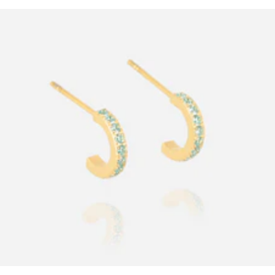 BOUCLE D OREILLE–Winnie–ACIER DORE–Zirconium–d9mm