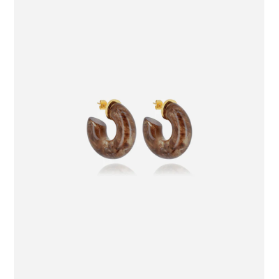 BOUCLE D OREILLE–CREOLE–ACIER DORE–d30mm