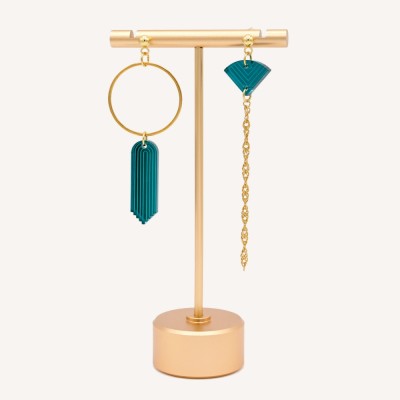 BOUCLES D'OREILLES LISA BLEU PAON