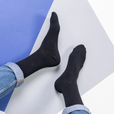 CHAUSSETTE EN BAMBOU UNIES - NOIR