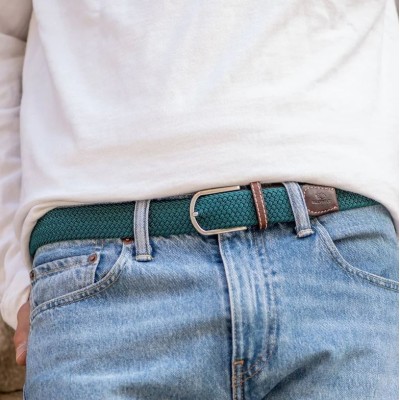 Ceinture tressée élastique Bleu Caraibe - Taille 0