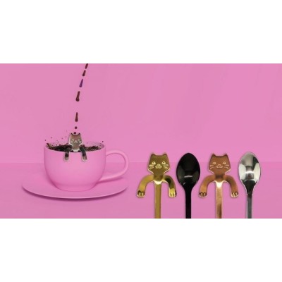 LOT DE 4 CUILLERE A CAFE CHATON